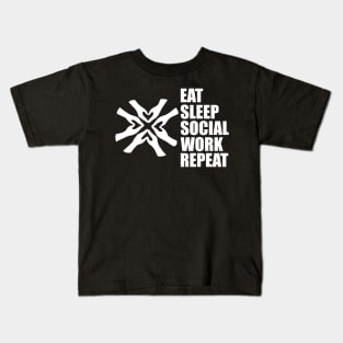 Social Worker - Eat Sleep Social Work Repeat w Kids T-Shirt